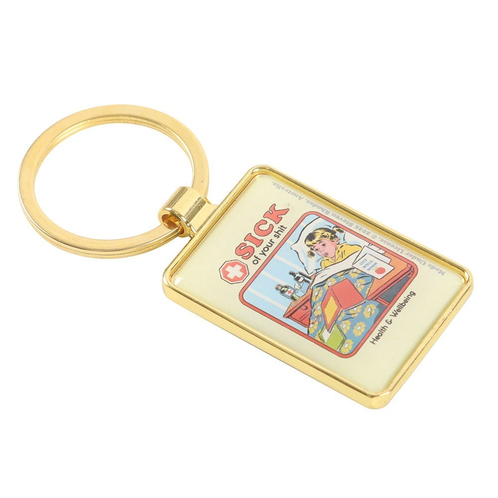 Steven Rhodes Sick Of Your Sh*t Occult Emo Punk Alt Art Keyring Chain Accessory2