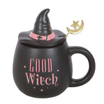 Good Witch Pink Witches Hat Lidded Mug with Spoon Gift Set1