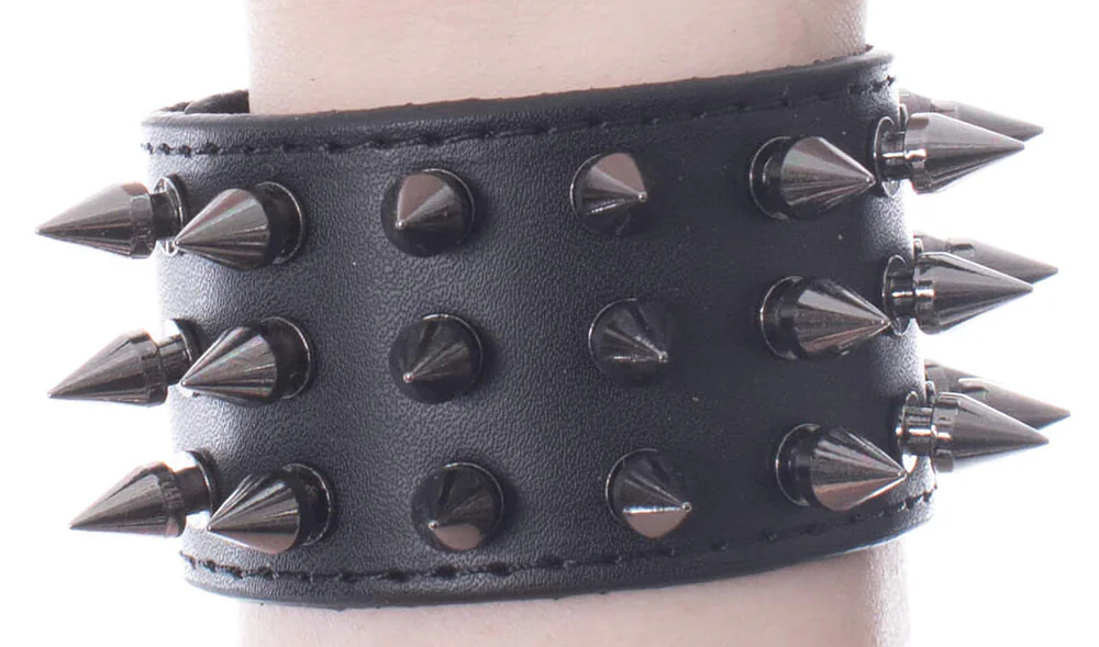 Alternative Gothic Punk Rock Skater Mosher Grunge Black Obsidian Wristband1