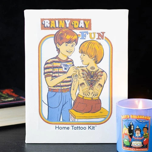 Rainy Day Fun Tattoo Kit Retro Funny Punk Goth Occult Canvas by Steven Rhodes0
