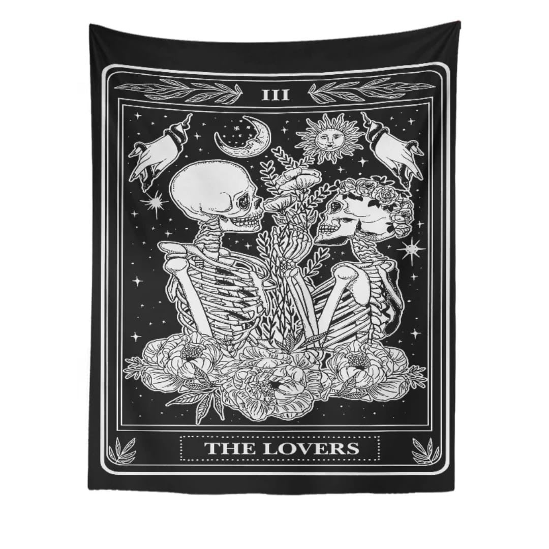 Skeleton Lovers Dead Inside Alt Aesthetic Home Decor Wall Tapestry0