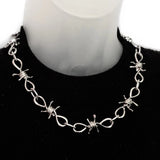 Barbed Wire Silver Brambles Alternative Gothic Punk Rock Grunge Occult Necklace0