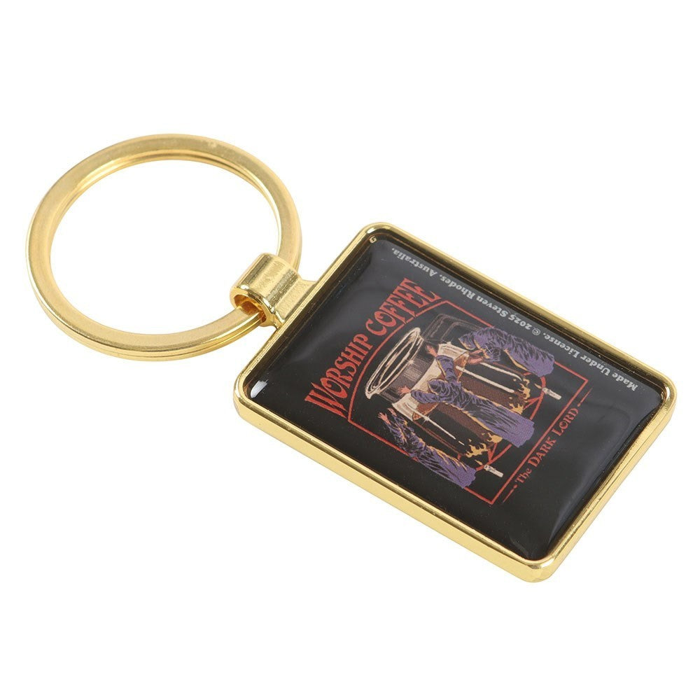 Steven Rhodes Worship Coffee Occult Emo Punk Alt Art Keyring Chain Accessory2
