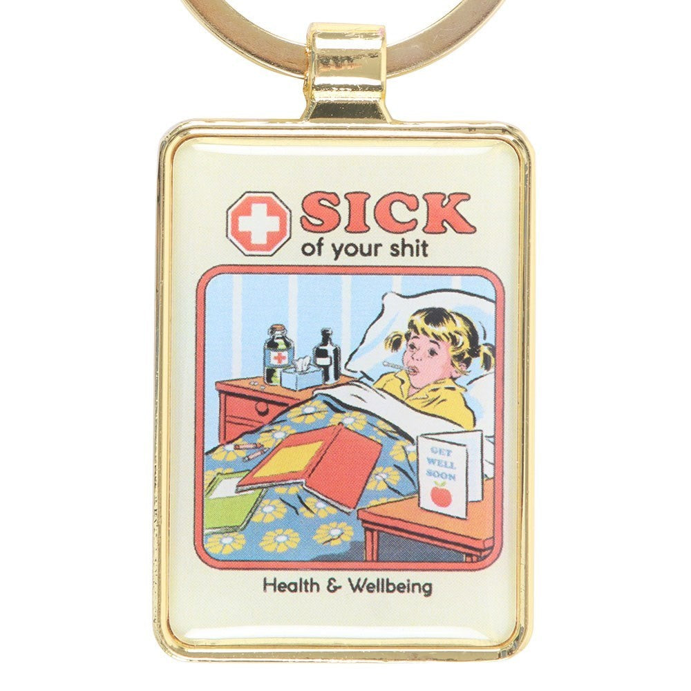Steven Rhodes Sick Of Your Sh*t Occult Emo Punk Alt Art Keyring Chain Accessory3