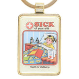 Steven Rhodes Sick Of Your Sh*t Occult Emo Punk Alt Art Keyring Chain Accessory3