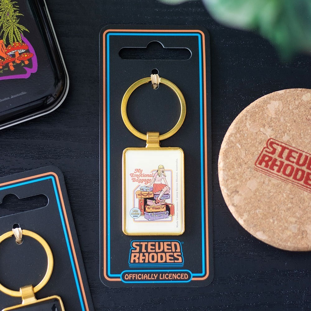 Steven Rhodes Emotional Baggage Occult Emo Punk Alt Art Keyring Chain Accessory0