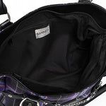 Banned Apparel Purple Tartan Rise Up Rock Punk Alt Handbag3