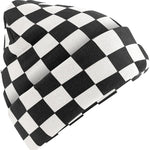 Beechfield Checkerboard Black and White Beanie Alternative Emo Punk Goth Skater1