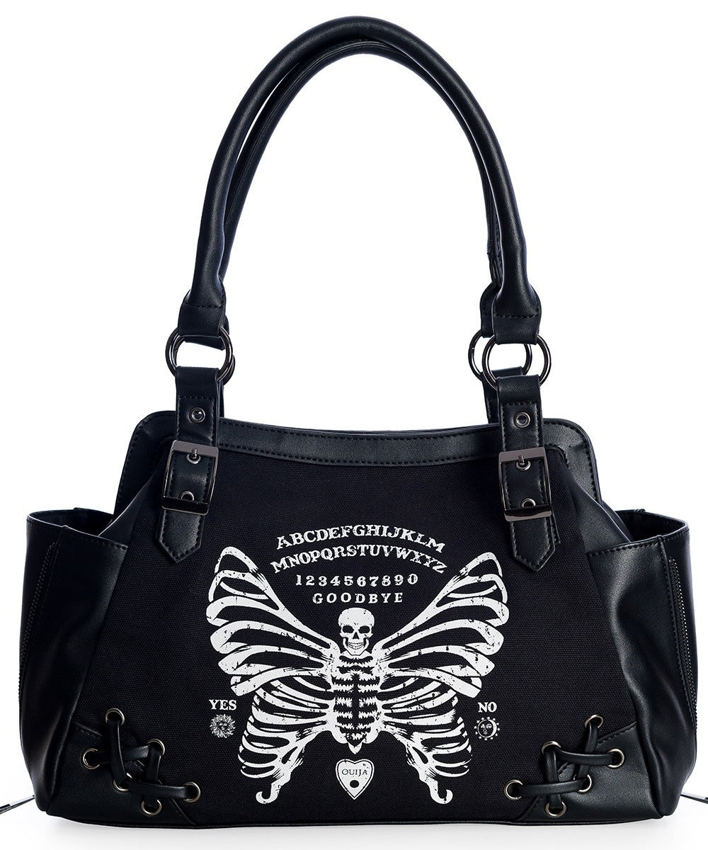 Banned Apparel Skeleton Butterfly Emo Goth Punk Handbag0