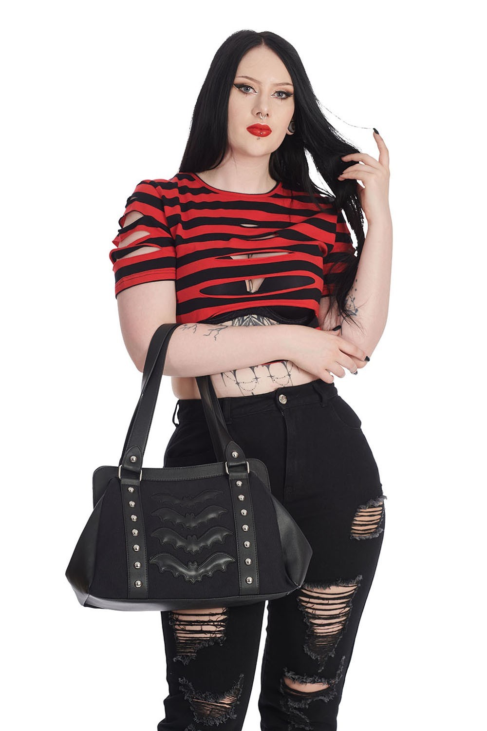 Banned Apparel Night Wings Emo Goth Alternative Hand Bag With Shoulder Strap3