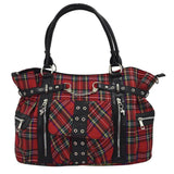 Banned Apparel Alternative Gothic Punk Rock Grunge Red Tartan Rise Up Handbag0