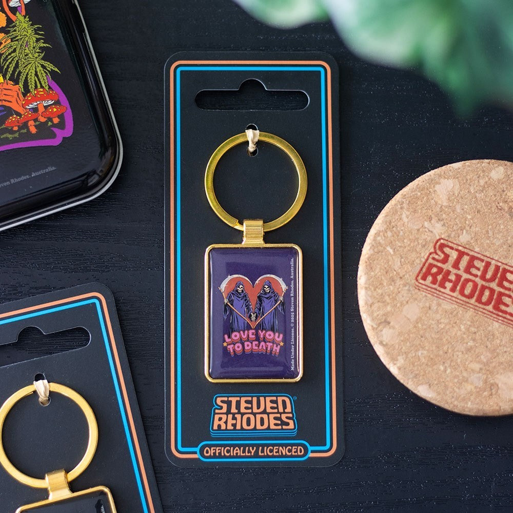 Steven Rhodes Love You To Death Occult Emo Punk Alt Art Keyring Chain Accessory0