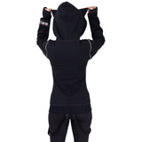 Bye Bye Kitty BKK Killer Black Gothic Cat Ear Zip Hoodie