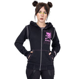 Bye Bye Kitty BKK Killer Black Gothic Cat Ear Zip Hoodie