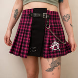 Hell Girl Pink Fuchsia Tartan Anarchy Skirt