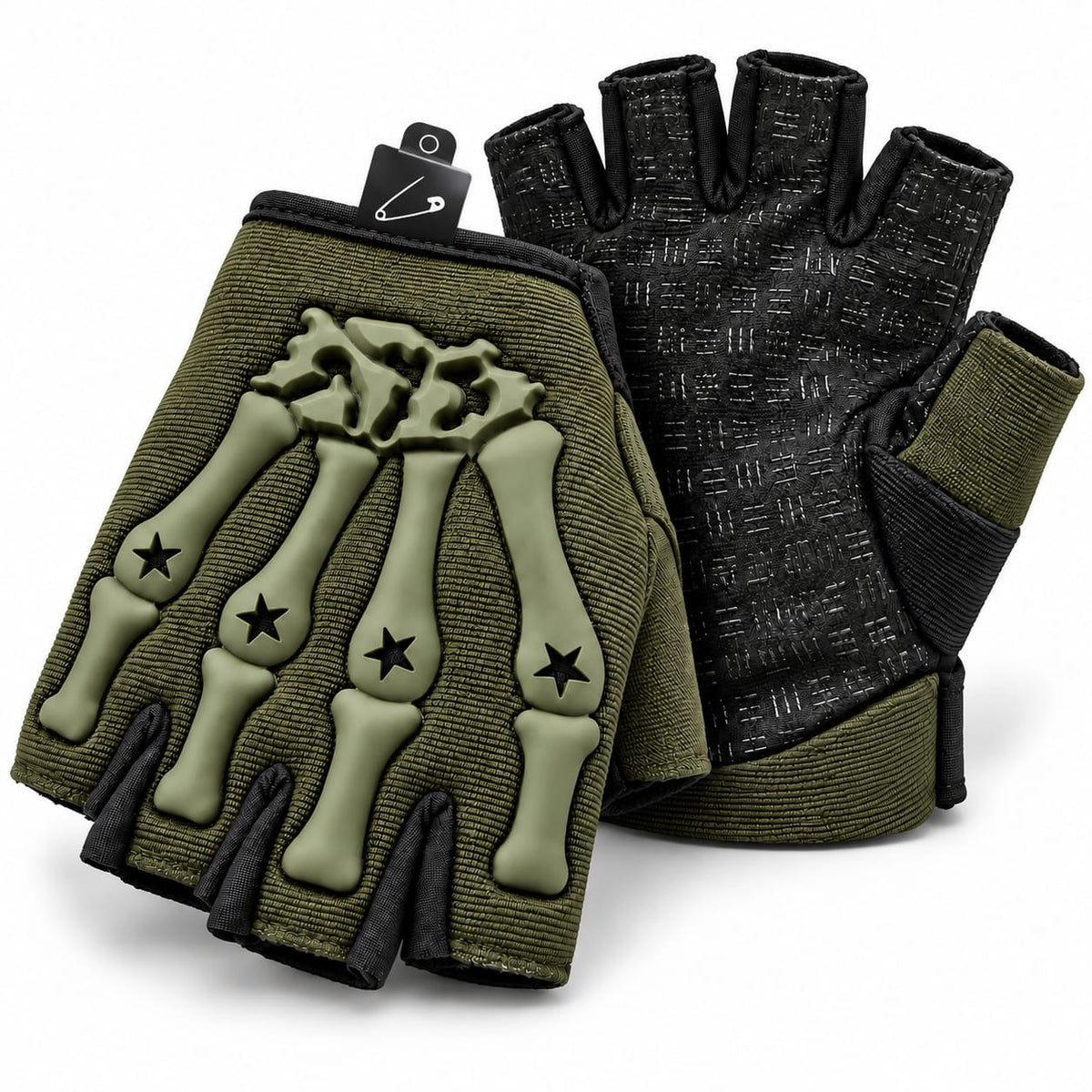 Green Jimskele Alternative Punk Emo Fingerless Gloves