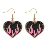 Burning Heart Emo Punk Grunge Gothic Alt Cute Earrings