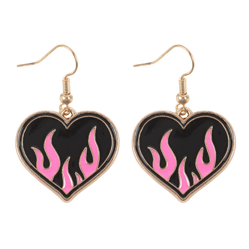 Burning Heart Emo Punk Grunge Gothic Alt Cute Earrings