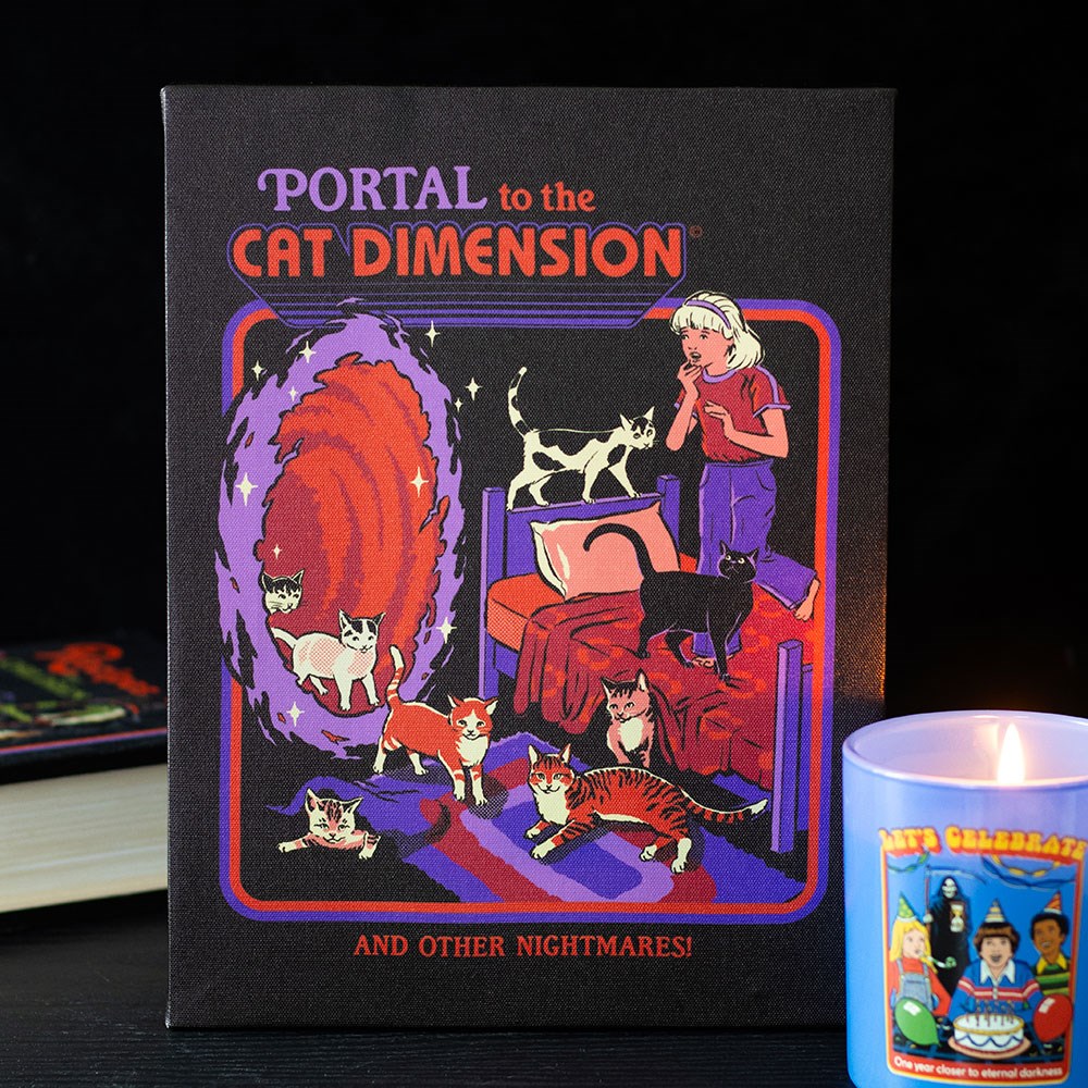 The Cat Dimension Retro Funny Punk Goth Occult Canvas by Steven Rhodes