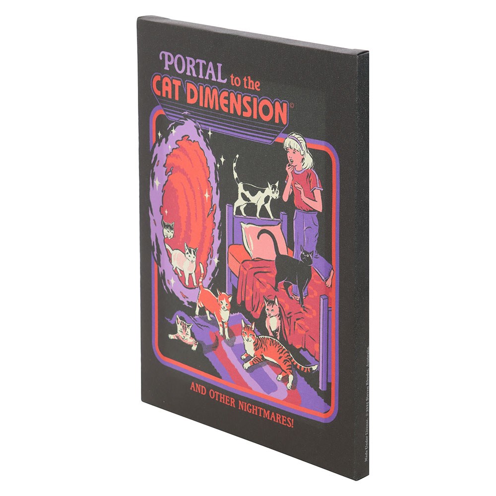 The Cat Dimension Retro Funny Punk Goth Occult Canvas by Steven Rhodes