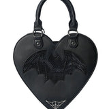 Banned Apparel Dreamology Heart Bat Handbag – Black Gothic Alternative Bag