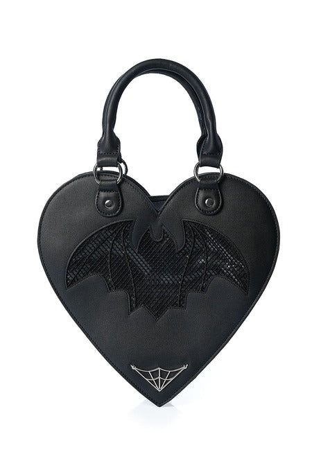 Banned Apparel Dreamology Heart Bat Handbag – Black Gothic Alternative Bag