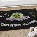 Earthlings Welcome Funny Alien Doormat