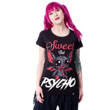 Cupcake Cult Psycho Bat T-Shirt Women's Alternative Goth Top Emo Punk