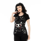 Cupcake Cult Phantom Kitty T-Shirt Women's Alternative Goth Top Emo Punk
