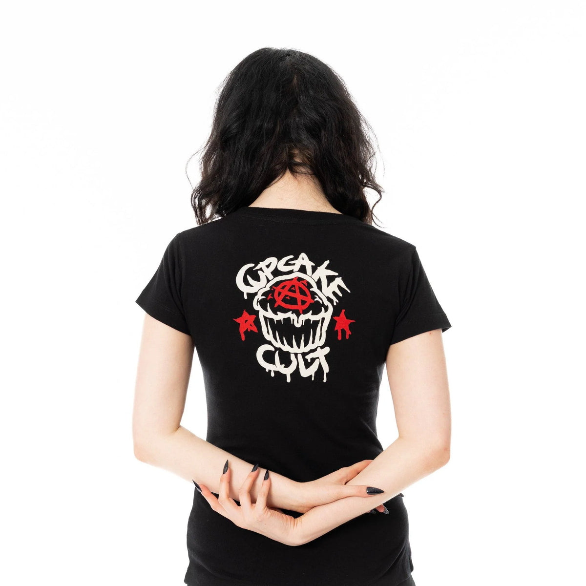 Cupcake Cult Phantom Kitty T-Shirt Women's Alternative Goth Top Emo Punk