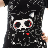 Cupcake Cult Phantom Kitty T-Shirt Women's Alternative Goth Top Emo Punk