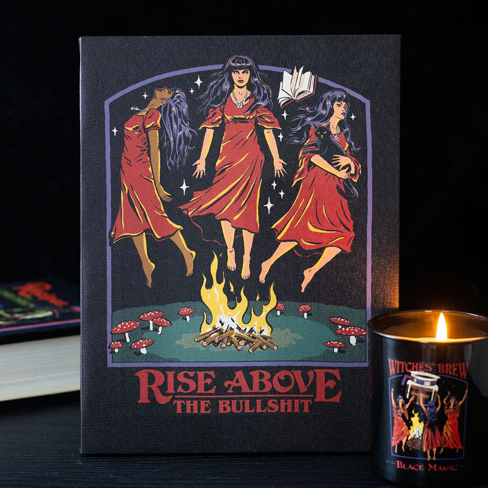 Rise Above The Bullsh*t Retro Funny Punk Goth Occult Canvas by Steven Rhodes