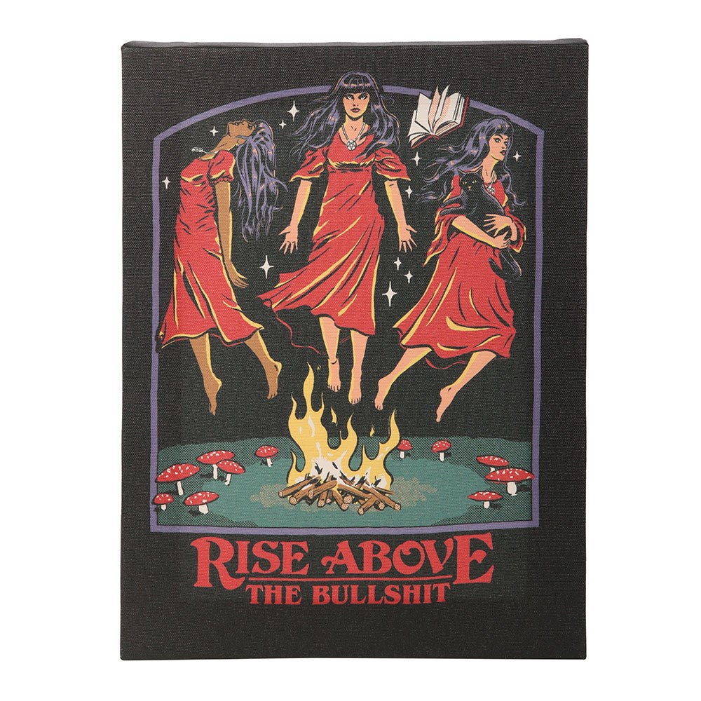 Rise Above The Bullsh*t Retro Funny Punk Goth Occult Canvas by Steven Rhodes