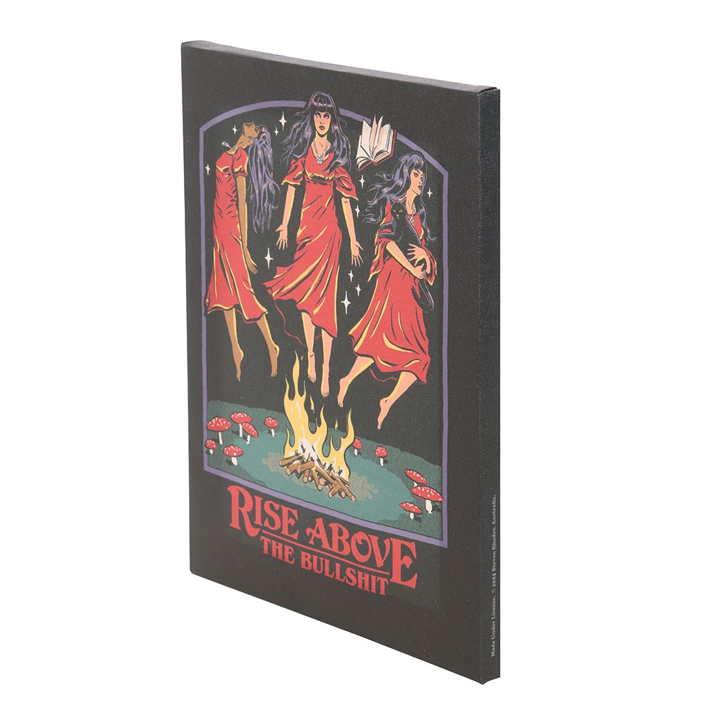 Rise Above The Bullsh*t Retro Funny Punk Goth Occult Canvas by Steven Rhodes