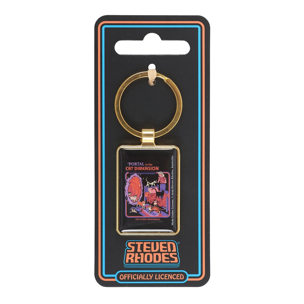 Steven Rhodes Cat Dimension Occult Emo Punk Alt Art Keyring Chain Accessory