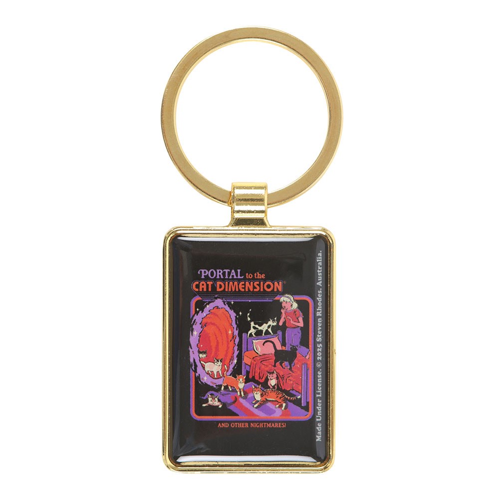 Steven Rhodes Cat Dimension Occult Emo Punk Alt Art Keyring Chain Accessory