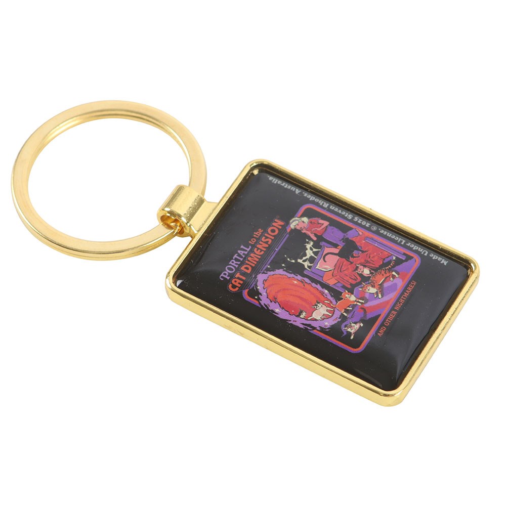 Steven Rhodes Cat Dimension Occult Emo Punk Alt Art Keyring Chain Accessory