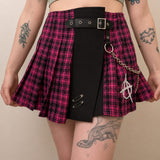 Hell Girl Pink Fuchsia Tartan Anarchy Skirt