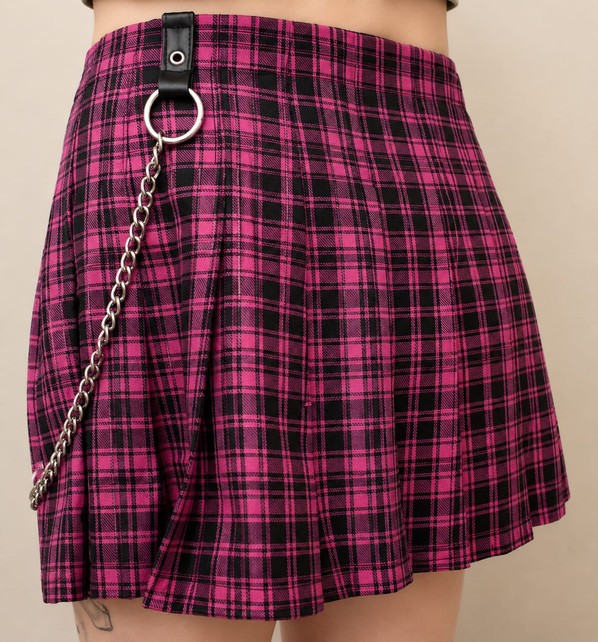 Hell Girl Pink Fuchsia Tartan Anarchy Skirt