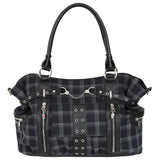 Banned Apparel Grey Tartan Rise Up Rock Punk Alt Handbag