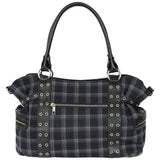 Banned Apparel Grey Tartan Rise Up Rock Punk Alt Handbag