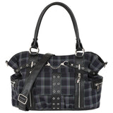 Banned Apparel Grey Tartan Rise Up Rock Punk Alt Handbag