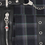 Banned Apparel Grey Tartan Rise Up Rock Punk Alt Handbag