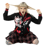 Cupcake Cult Heartbreak Bear Varsity Jacket Alternative Goth Emo Punk Top