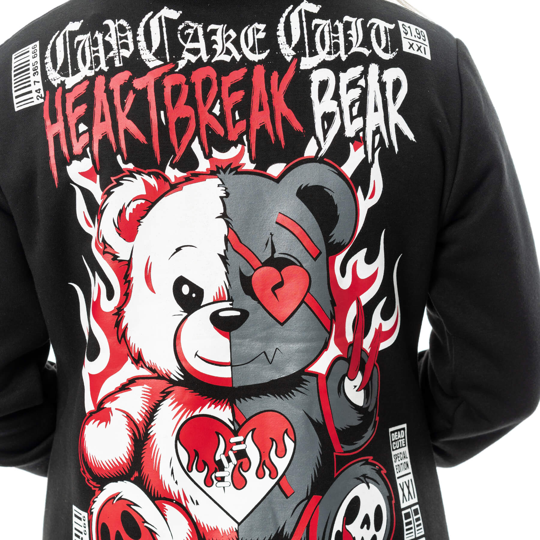 Cupcake Cult Heartbreak Bear Varsity Jacket Alternative Goth Emo Punk Top