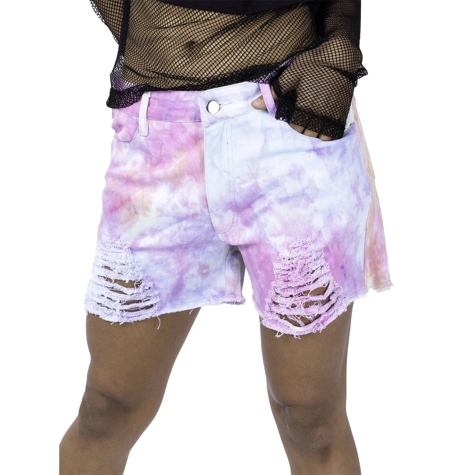 Vixxsin Iris Pastel Tie Dye Alternative Punk Shorts