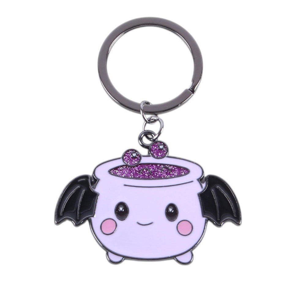 Pastel Bat Brew Cauldron Witch Occult Emo Punk Alt Art Keyring Chain Accessory