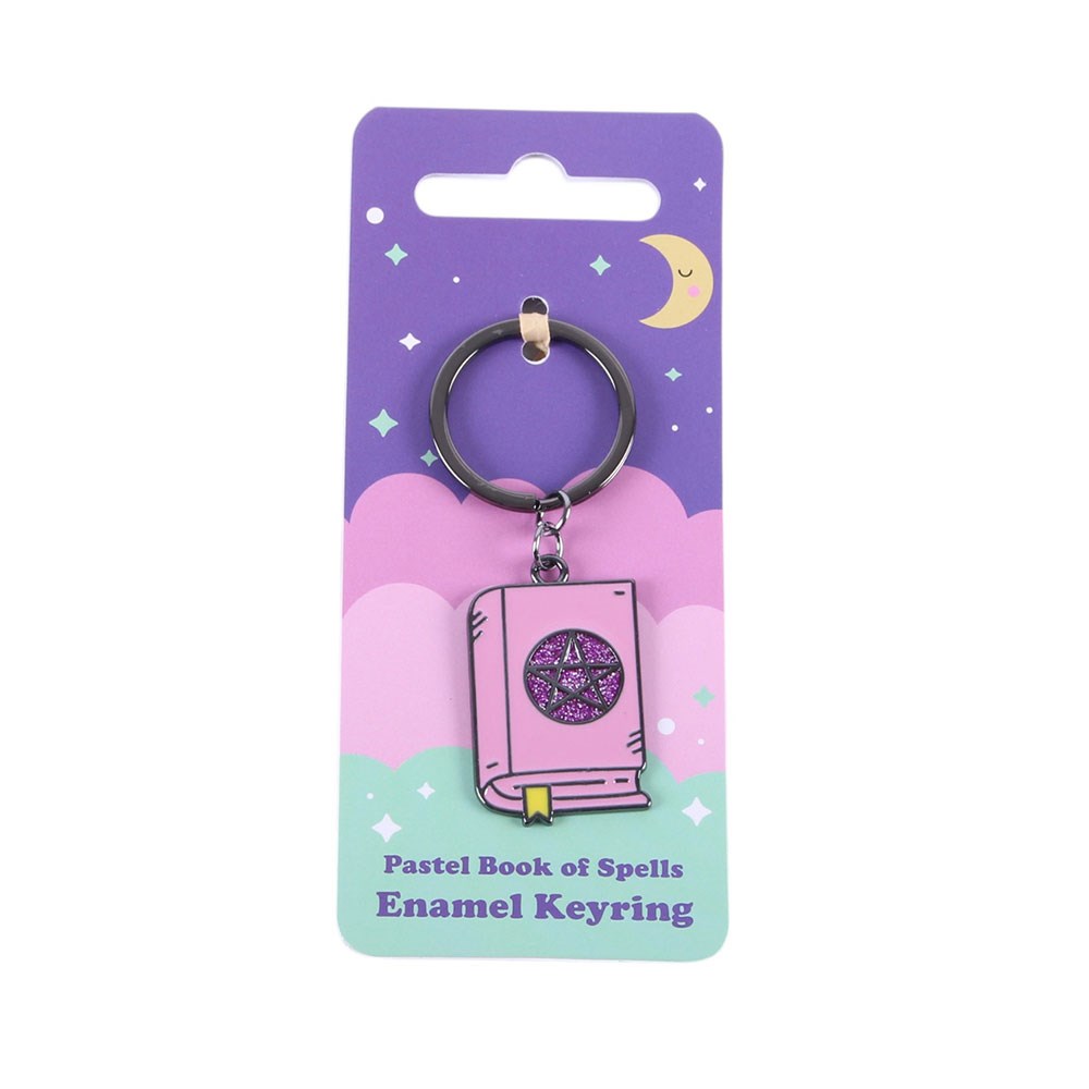 Pastel Book Of Spells Witch Occult Emo Punk Alt Art Keyring Chain Accessory