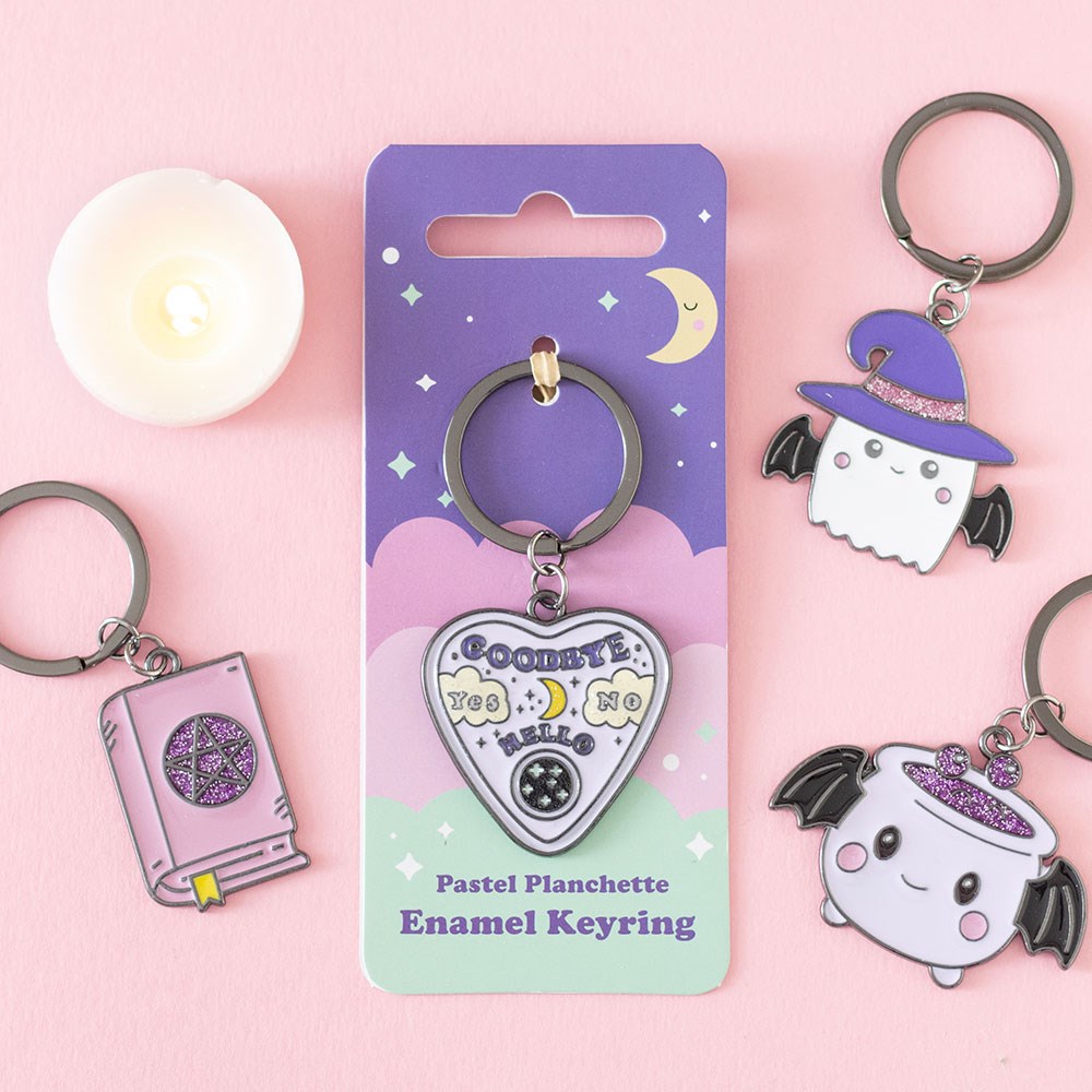 Pastel Planchette Witch Occult Emo Punk Alt Art Keyring Chain Accessory