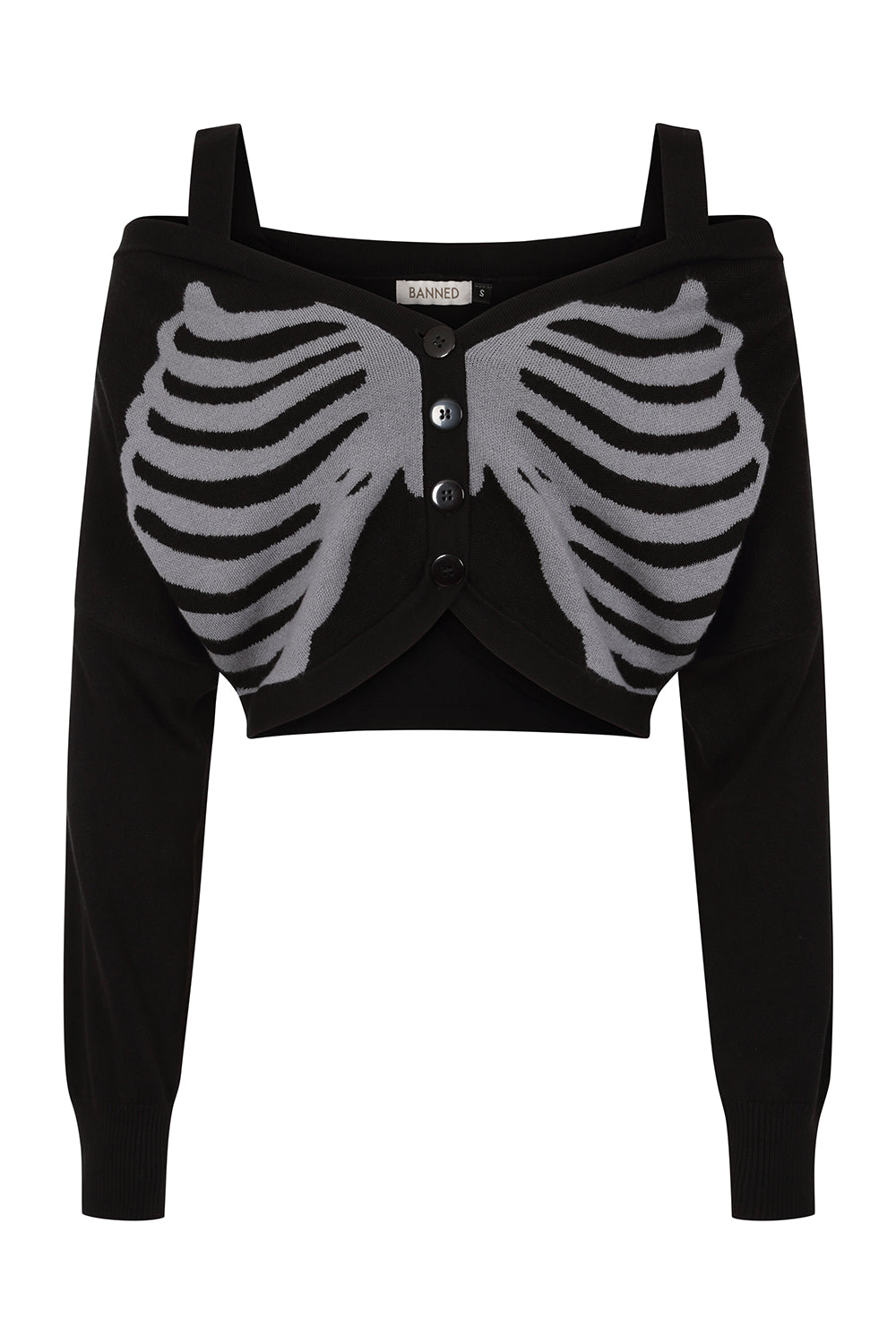 Banned Apparel Black & Grey Ligeia Knitted Cardigan